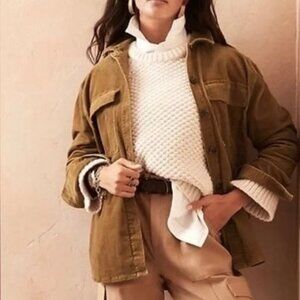 Banana Republic Corduroy Brown Button Front Shaket Chore Farm Jacket Size Medium